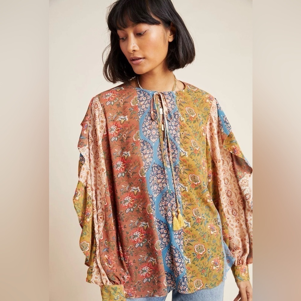 ANTHROPOLOGIE Sachin + Babi IIiana Ruffle Blouse - Picture 3 of 8